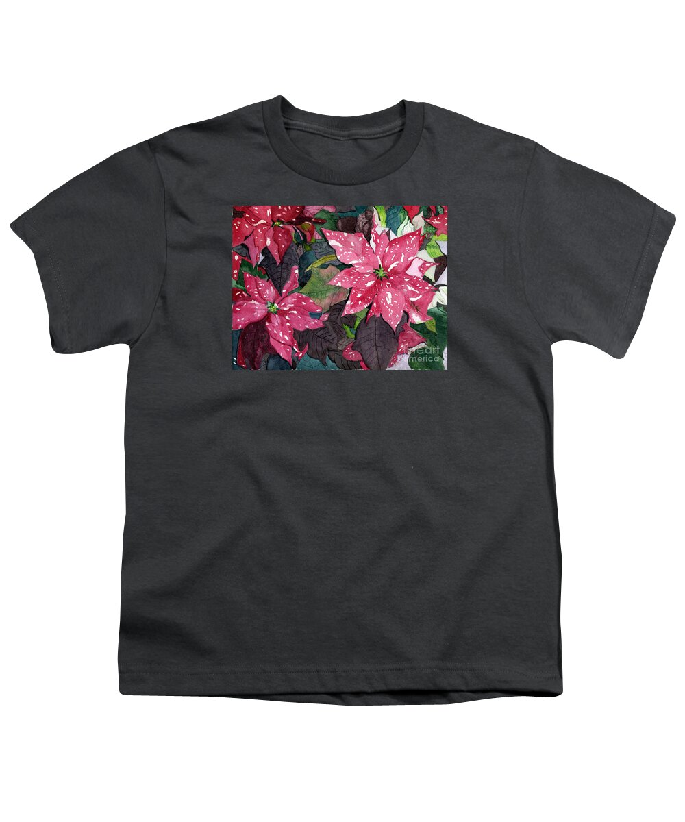 Watercolor Youth T-Shirt featuring the painting Christmas Beauty by Lynne Reichhart