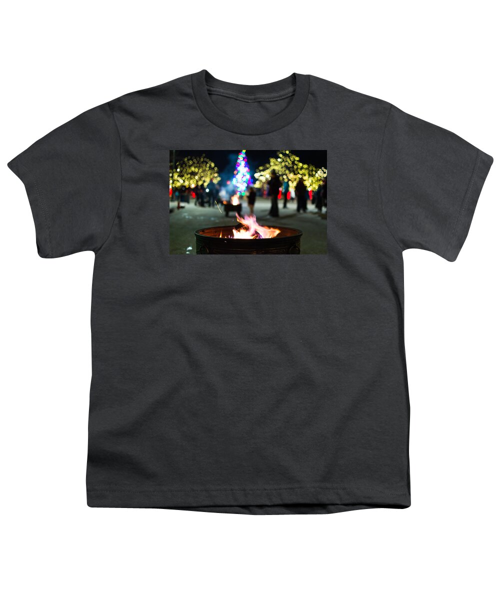 Fire Youth T-Shirt featuring the photograph Christmas fire pit by Stephen Holst