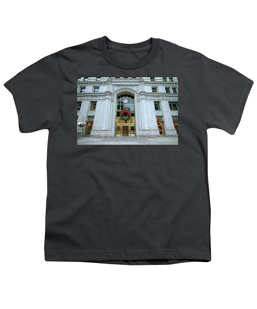 Wrigley Building Youth T-Shirt featuring the photograph Christmas in Chicago by Jackson Pearson