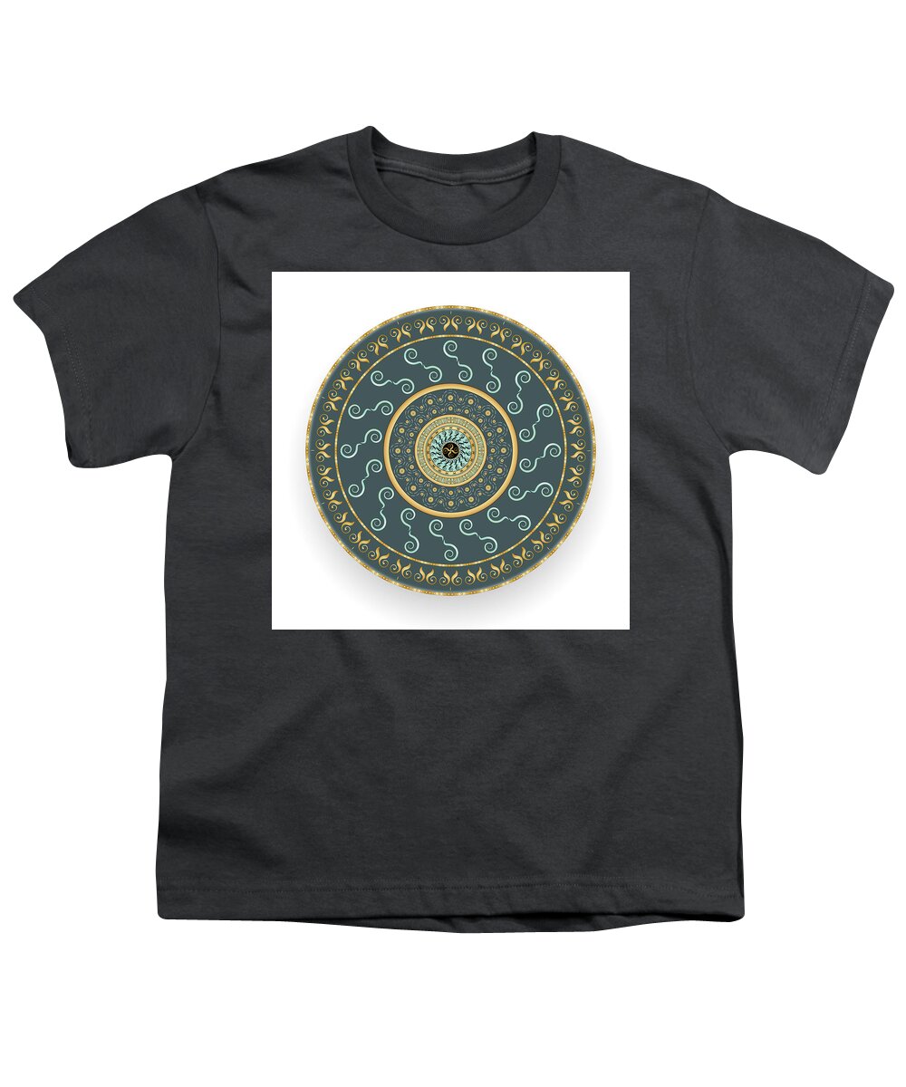 Mandala Youth T-Shirt featuring the digital art Circulosity No 2819 by Alan Bennington