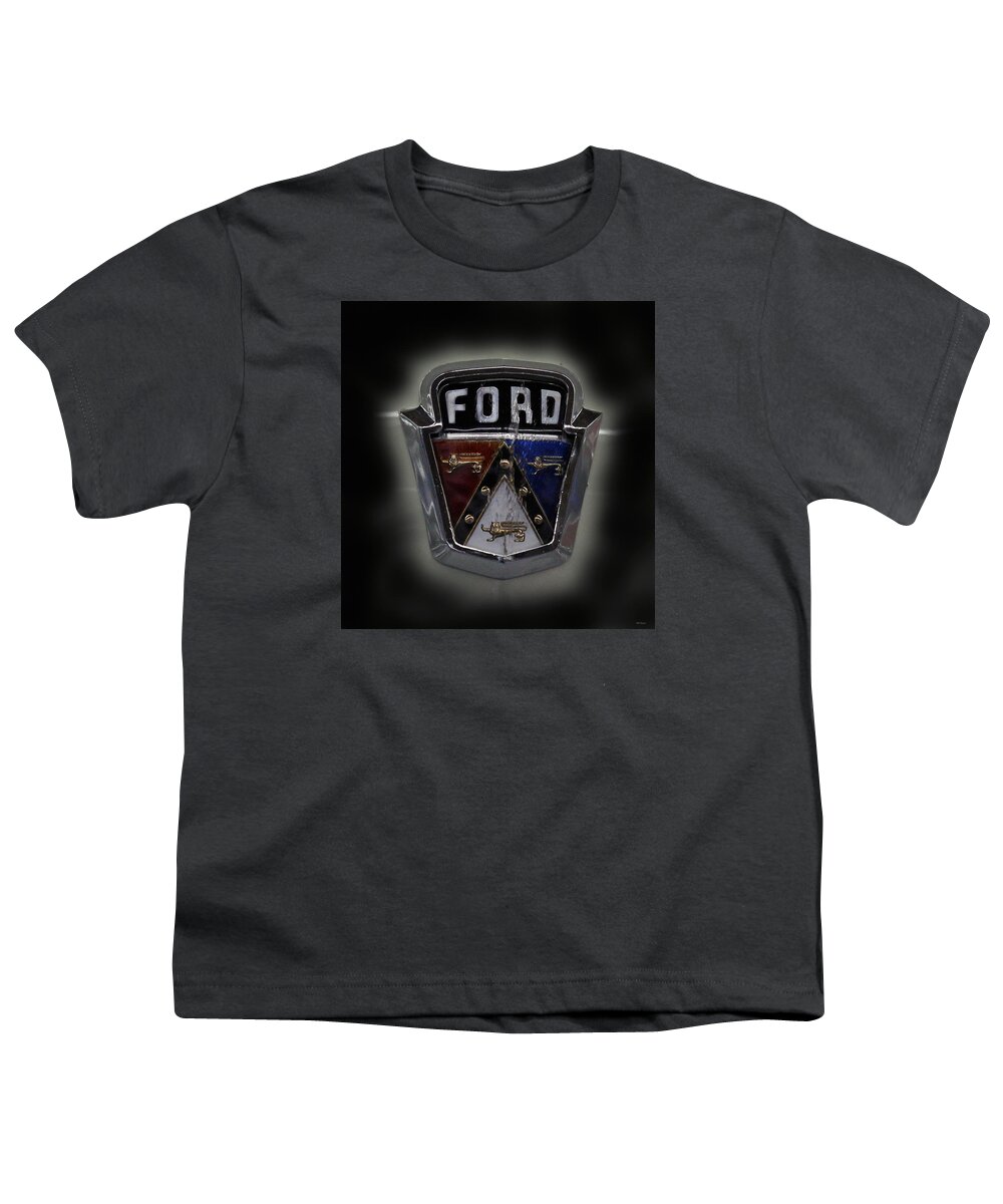 Art Youth T-Shirt featuring the photograph Classic Ford Emblem by DB Hayes