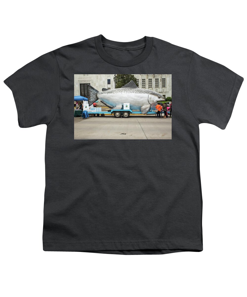 Catch Youth T-Shirt featuring the photograph Claudia Chinook by Tom Cochran
