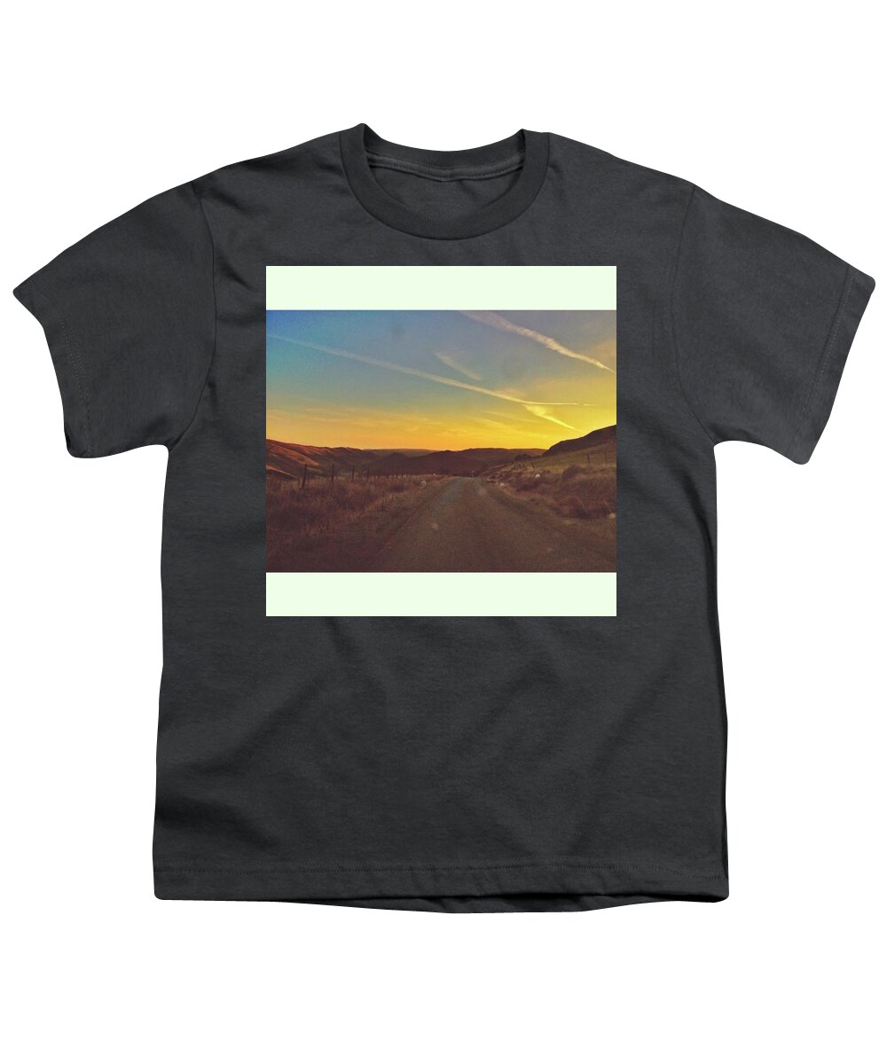 Mountains Youth T-Shirt featuring the photograph #clouds #wales #walks #roadtrip by Tai Lacroix