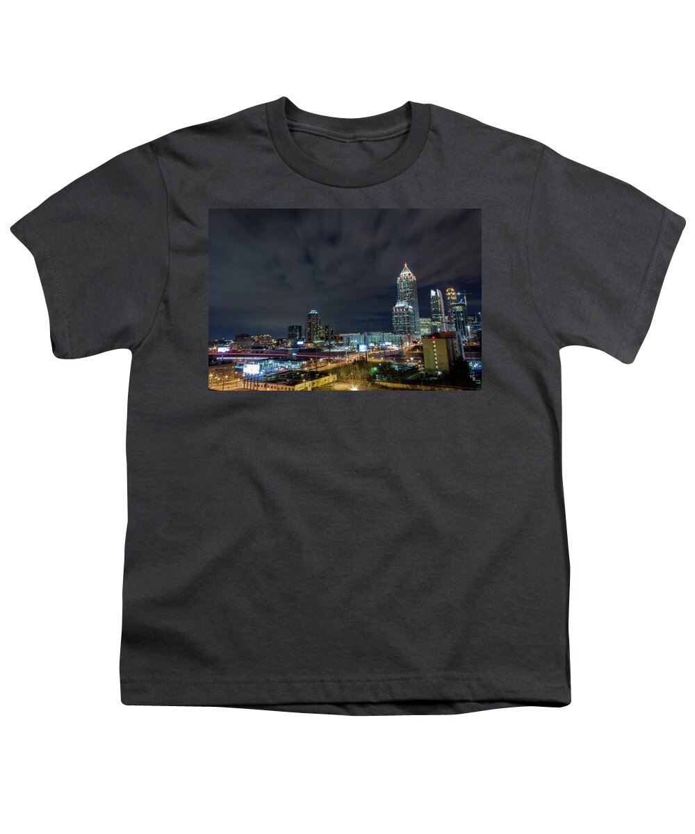 City Youth T-Shirt featuring the photograph Cloudy City by Kenny Thomas
