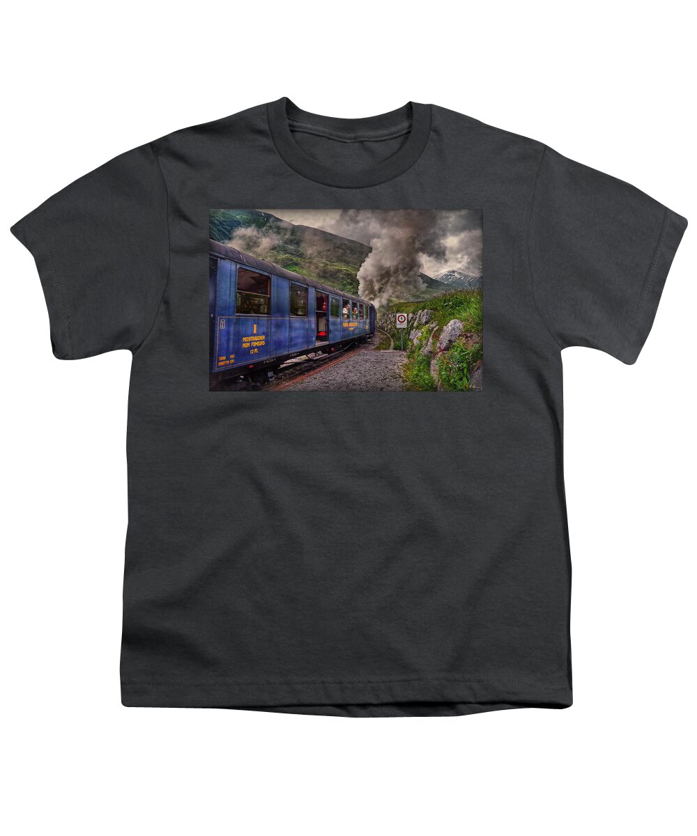 Switzerland Youth T-Shirt featuring the photograph Cogwheel Steam Railway by Hanny Heim