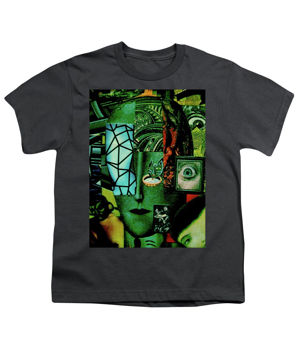 Collage Youth T-Shirt featuring the painting Collage Head by Steve Fields