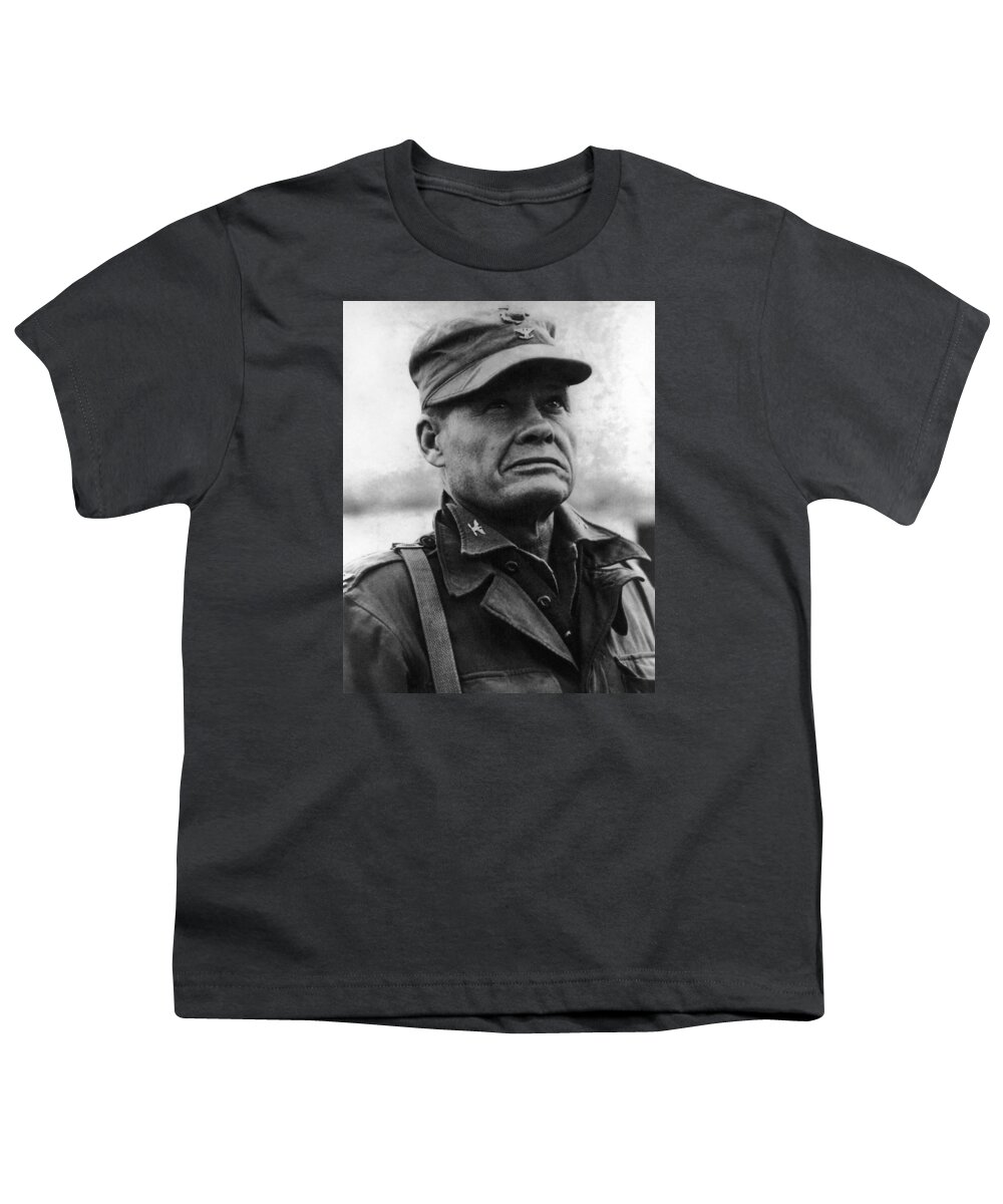 Lewis Puller Youth T-Shirt featuring the photograph Colonel Lewis Chesty Puller - 1950 by War Is Hell Store