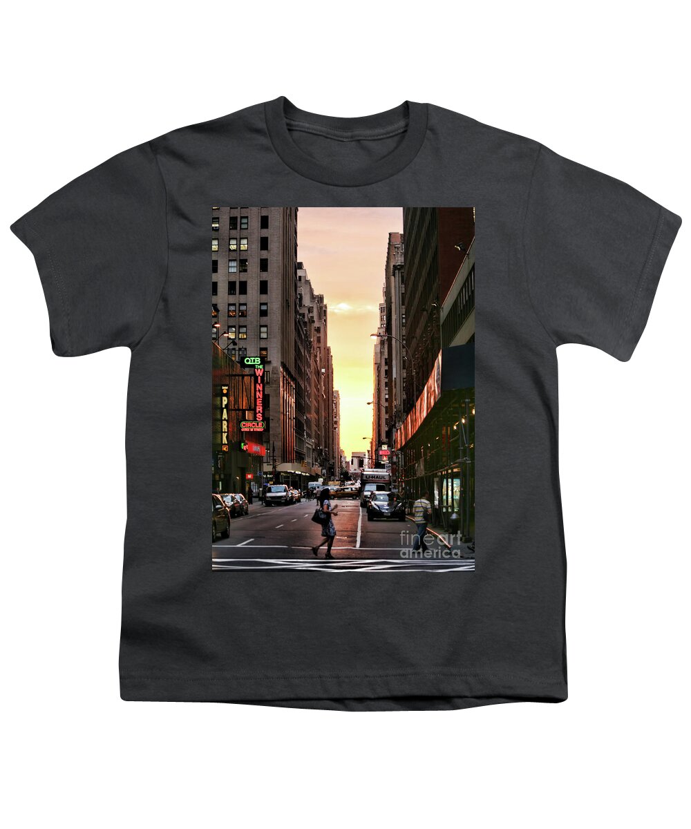 New York Youth T-Shirt featuring the photograph Color Streets NY 3 by Chuck Kuhn