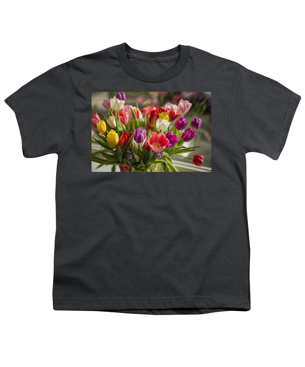 Spring Youth T-Shirt featuring the photograph Colorful tulips by Patricia Hofmeester