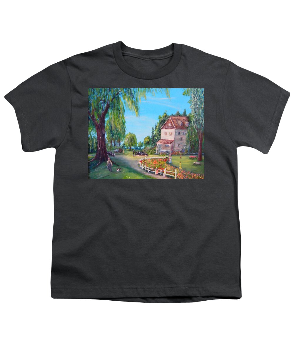 Landscape Youth T-Shirt featuring the painting Coming Home by Daniel W Green