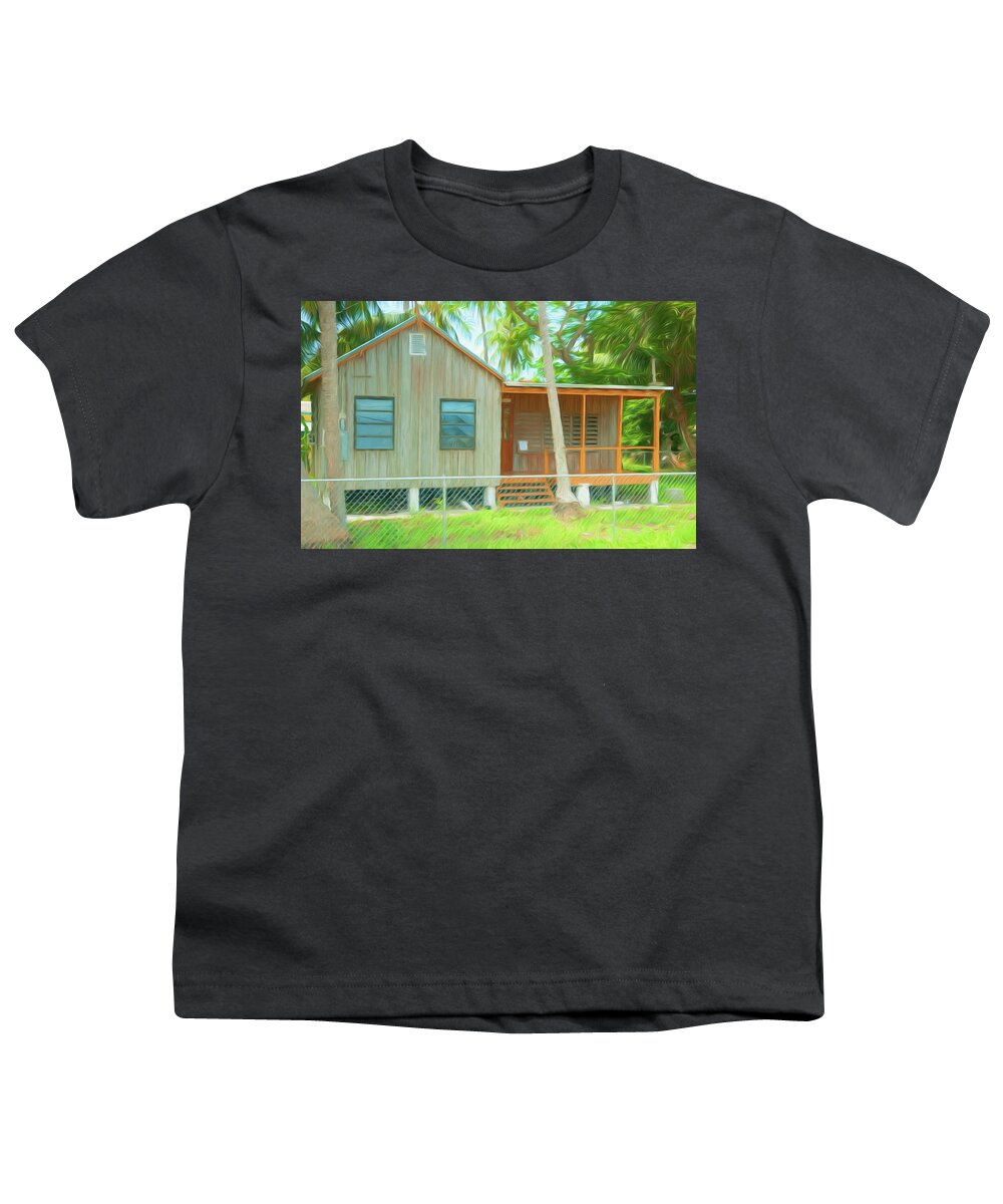 Conch Key Youth T-Shirt featuring the photograph Conch Key Orange Porch Home by Ginger Wakem