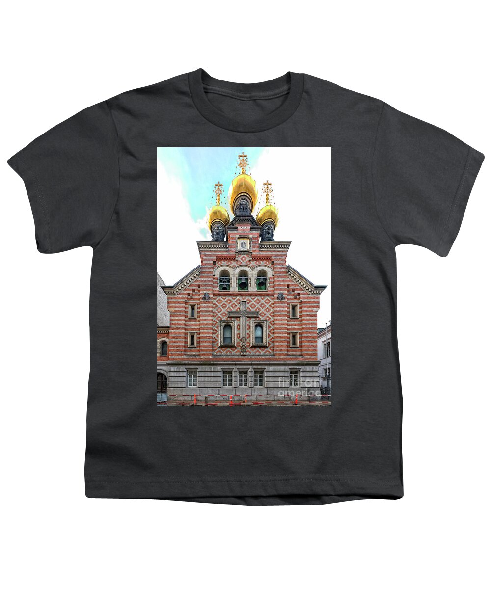 Orthodox Youth T-Shirt featuring the photograph Copenhagen Alexander Nevsky Facade by Antony McAulay