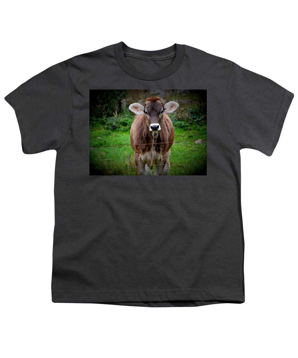 Cow Youth T-Shirt featuring the photograph Cowlick by Kimberly Woyak