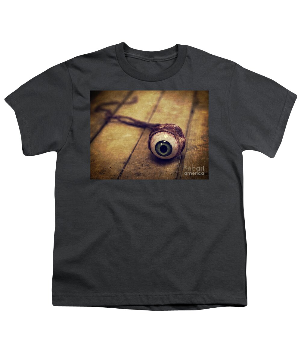 Halloween Youth T-Shirt featuring the photograph Creepy Eyeball by Edward Fielding
