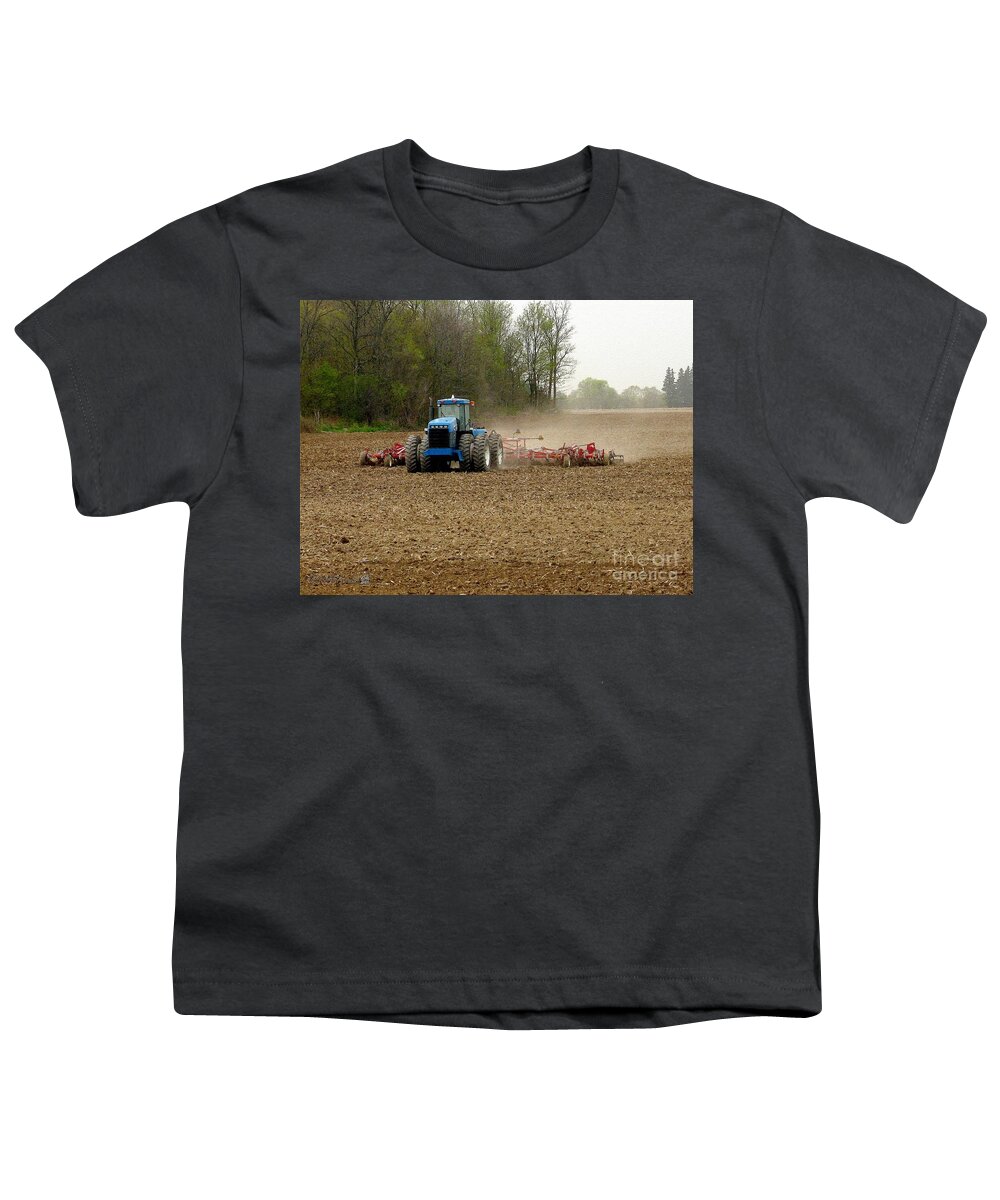 Mccombie Youth T-Shirt featuring the painting Cultivating the Soil in May by J McCombie