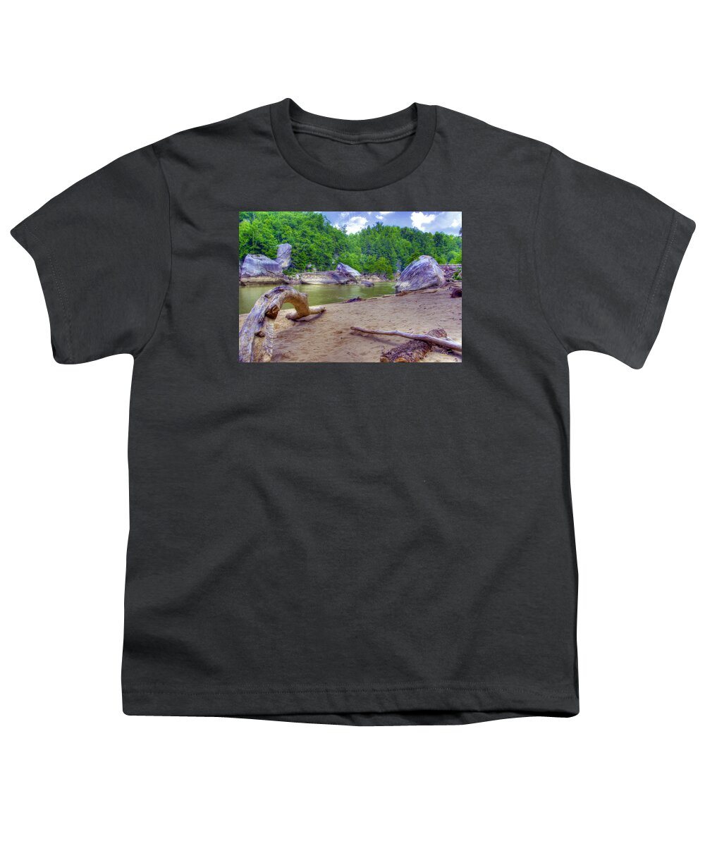 Water Youth T-Shirt featuring the photograph Cumberland River Below the Falls by Sam Davis Johnson