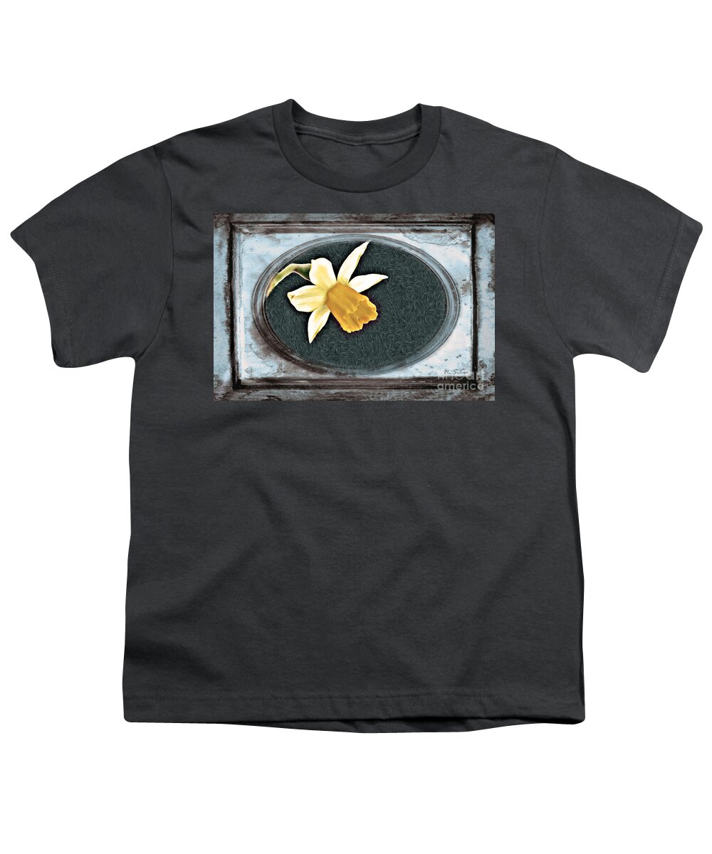 Vintage Youth T-Shirt featuring the photograph Daffodil in Vintage Film Frame by Nina Silver
