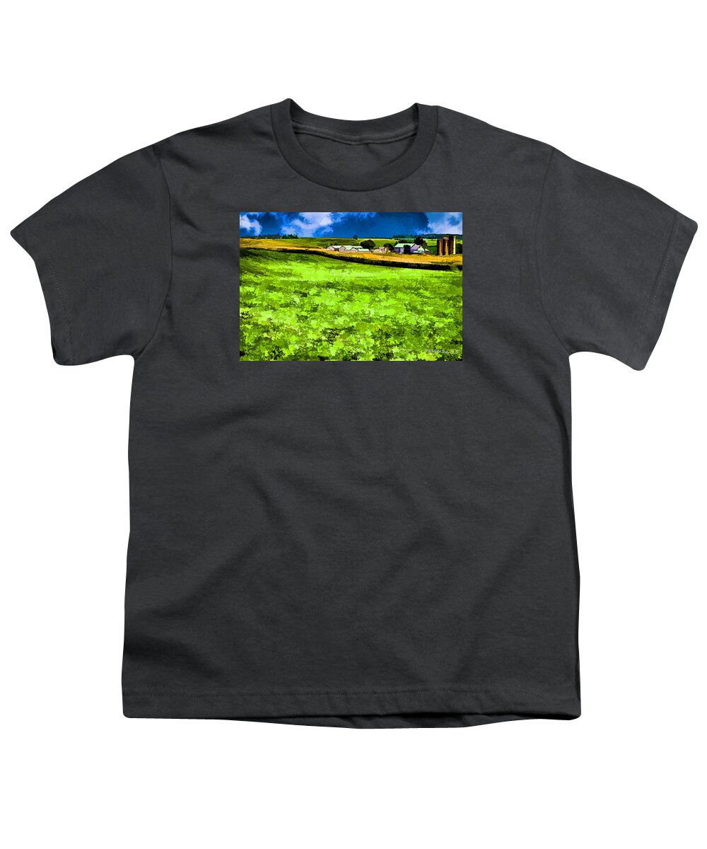 Dairy Youth T-Shirt featuring the photograph Dairy Farm Digital Painting by Roger Passman