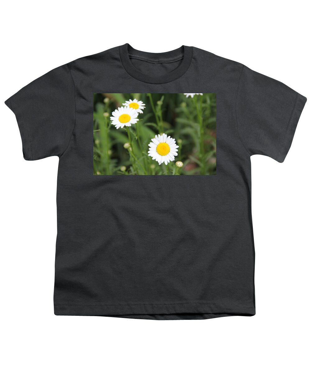 Flower Youth T-Shirt featuring the photograph Daisies by Allen Nice-Webb