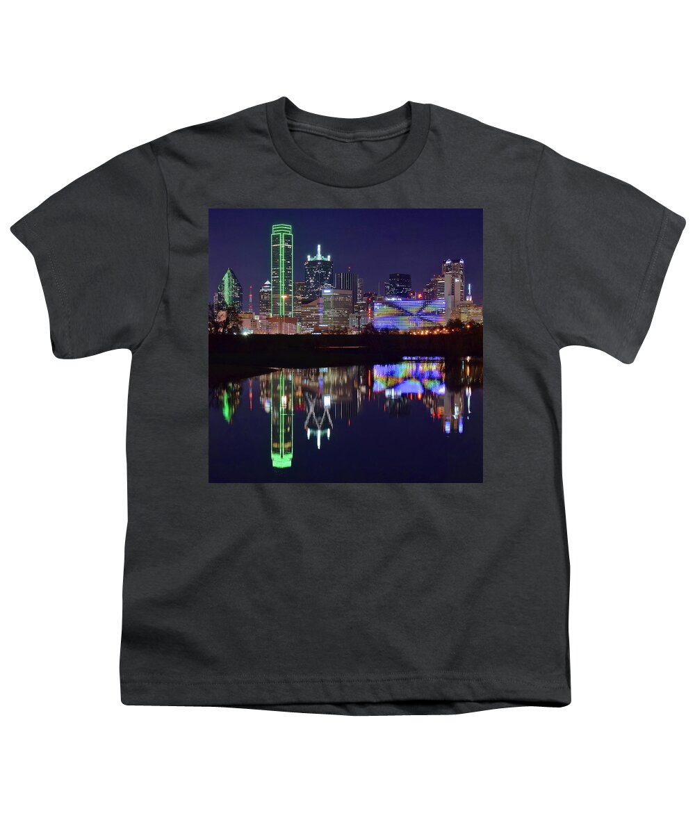 Dallas Youth T-Shirt featuring the photograph Dallas Texas Squared by Frozen in Time Fine Art Photography