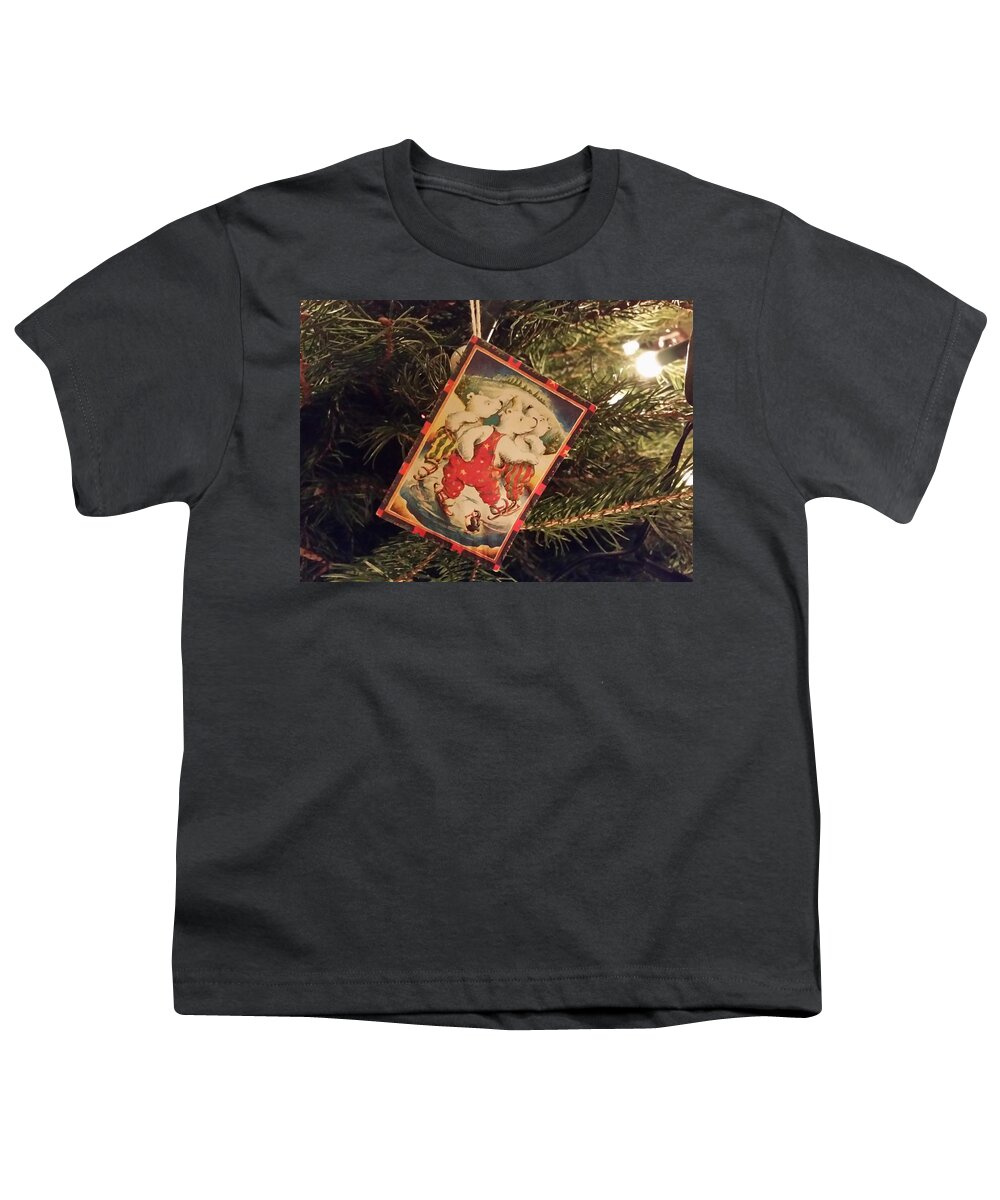 Inspiration Youth T-Shirt featuring the photograph Dancing Christmas Bears by Rowena Tutty