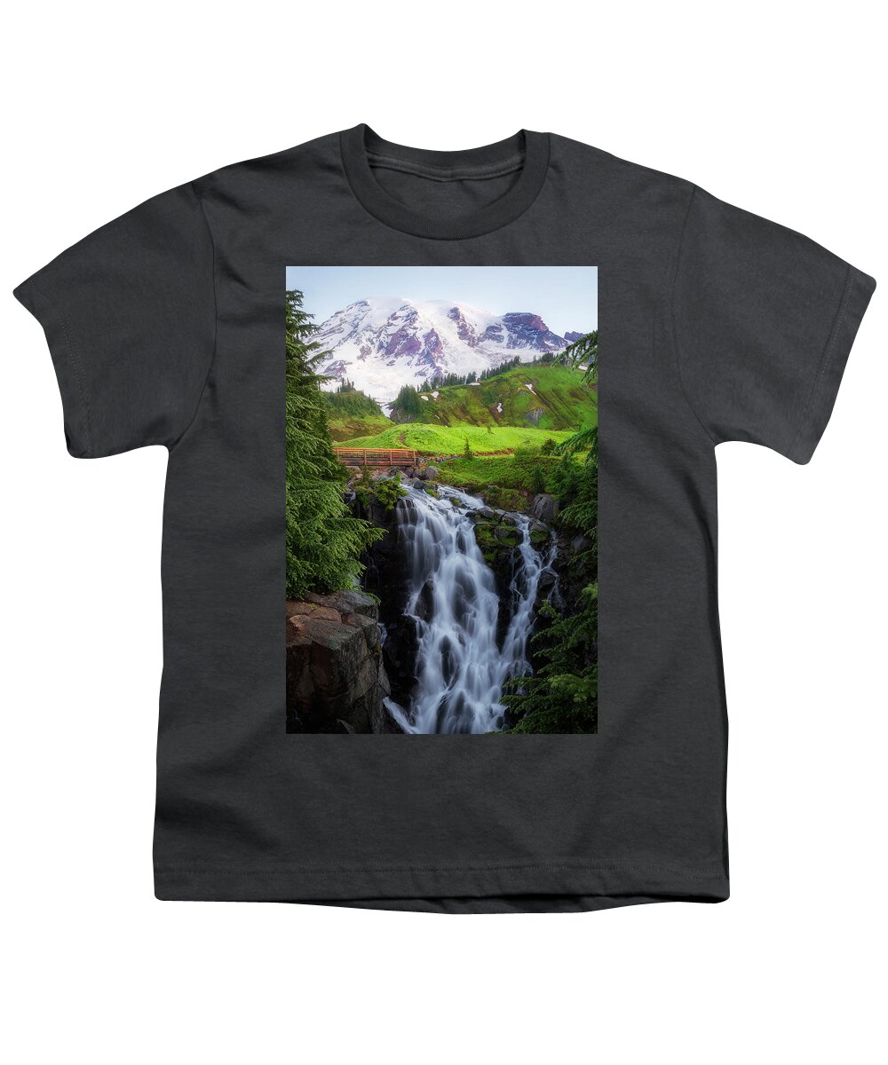 Myrtle Falls Youth T-Shirt featuring the photograph Dawn at Myrtle Falls by Ryan Manuel