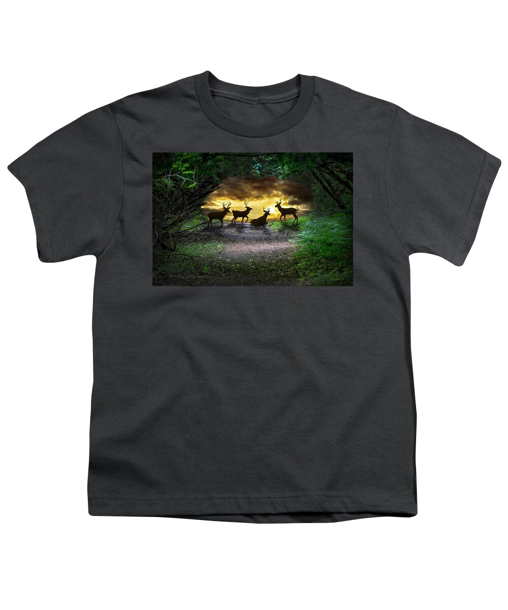2d Youth T-Shirt featuring the photograph Deer Fantasy by Brian Wallace