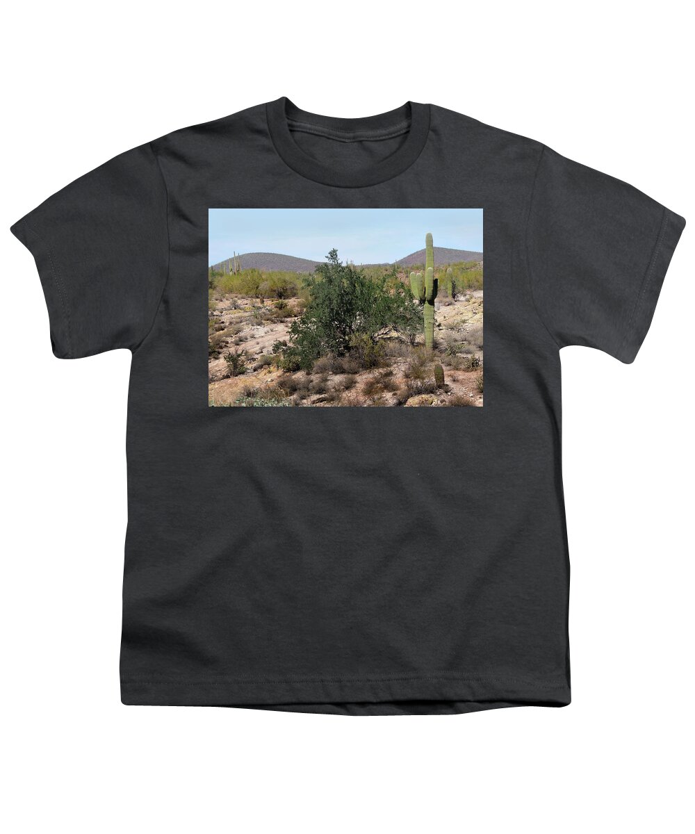 Saguaro Youth T-Shirt featuring the photograph Desert Scrub by Gordon Beck