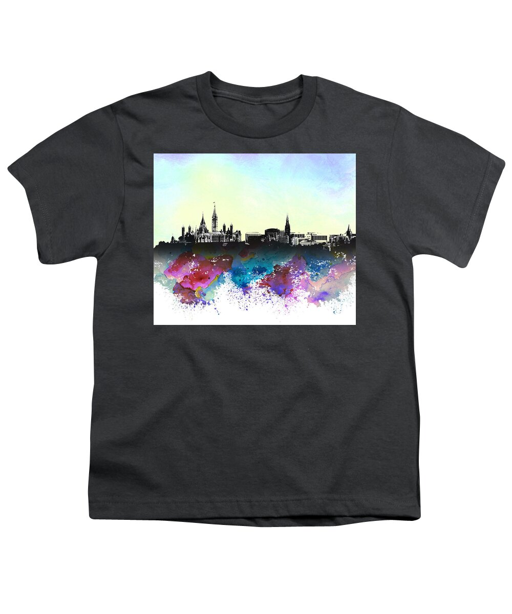 Cityscape Youth T-Shirt featuring the digital art Design 106 Ottawa by Lucie Dumas