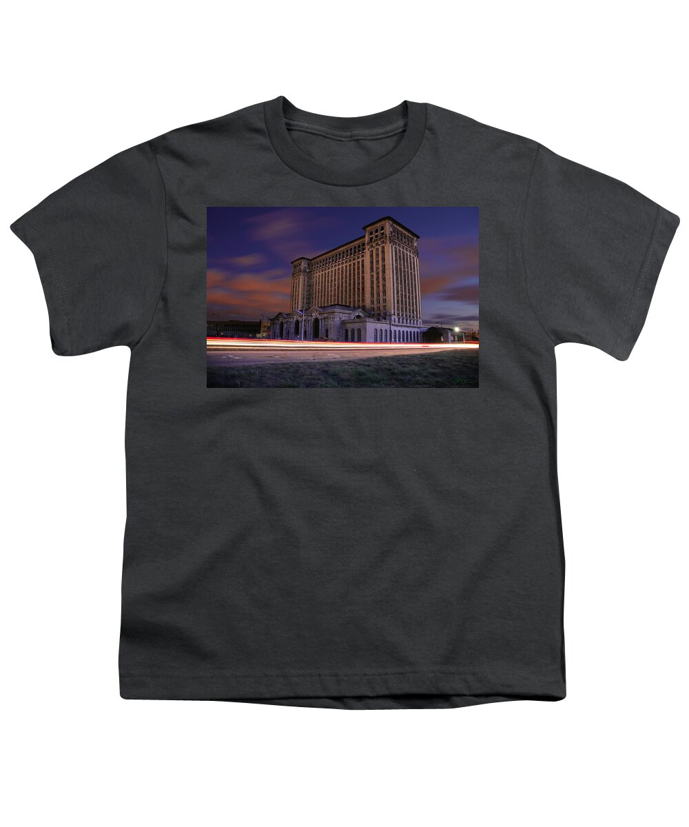 Detroit Youth T-Shirt featuring the photograph Detroit's Abandoned Michigan Central Station by Gordon Dean II