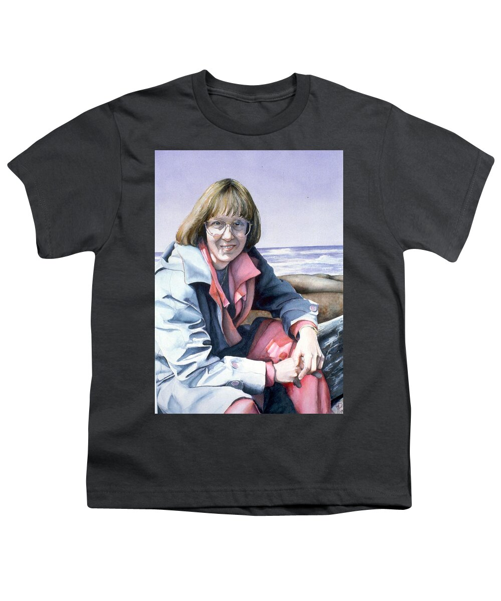 Portrait Youth T-Shirt featuring the painting Diane by Barbara Pease