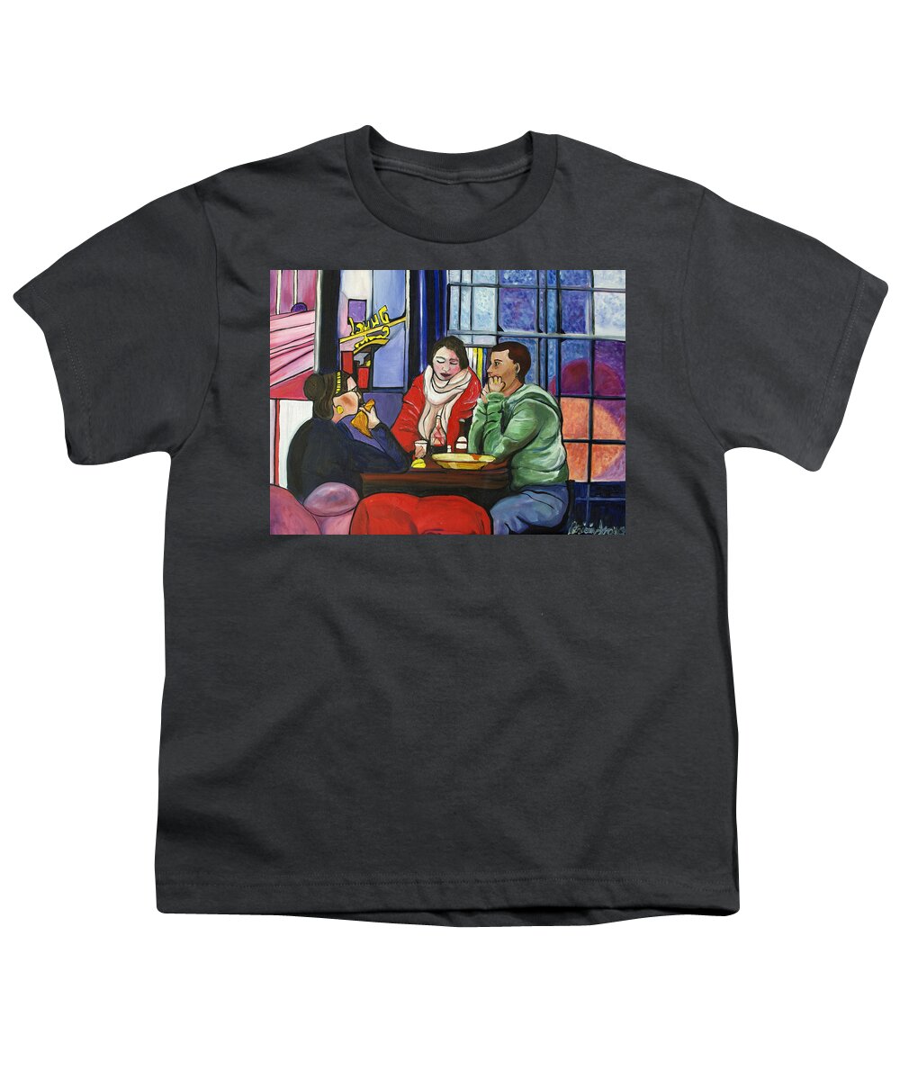 People Youth T-Shirt featuring the painting Dinner in Dam by Patricia Arroyo