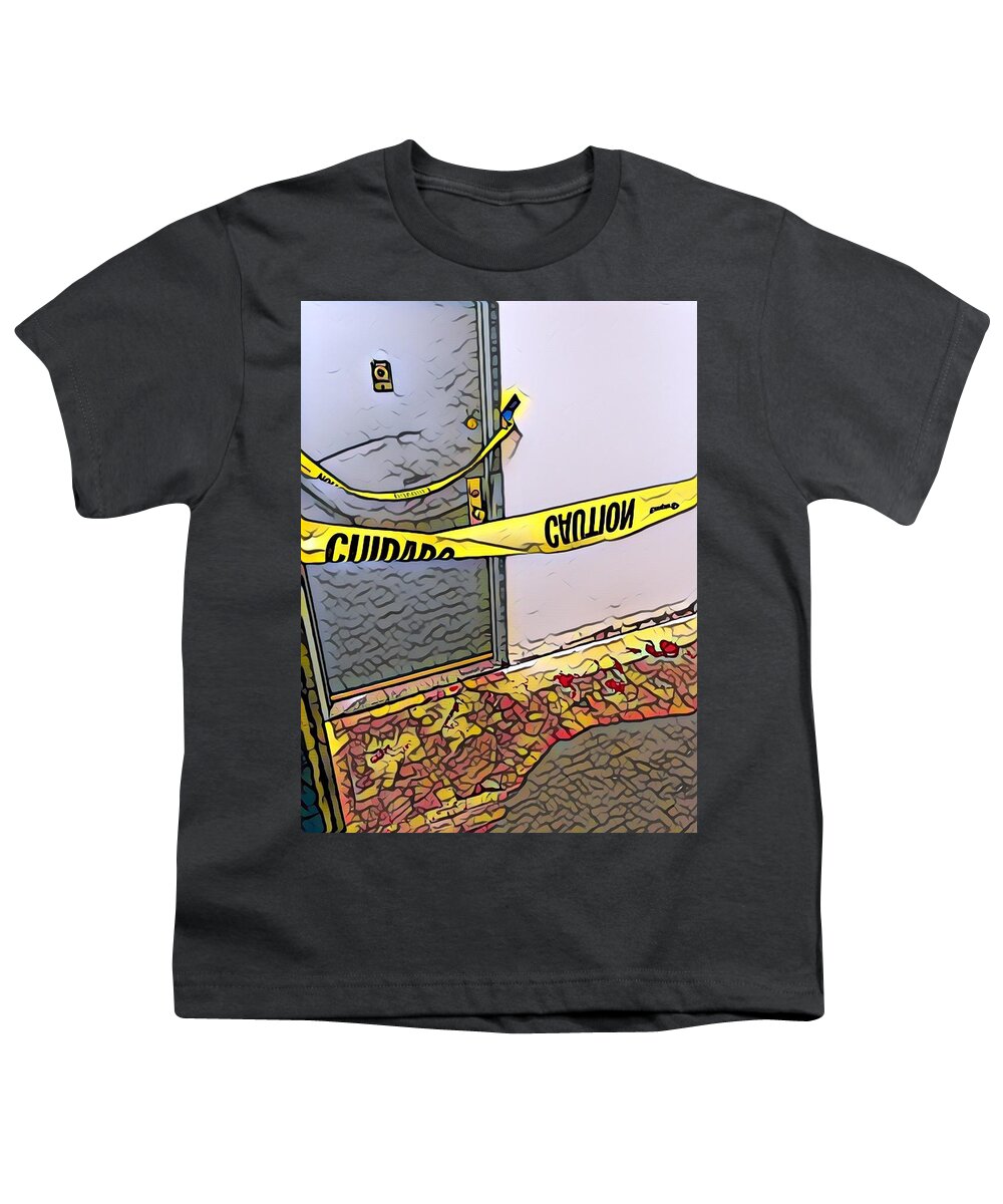 Nyc Youth T-Shirt featuring the digital art Door of perception by Gina Callaghan