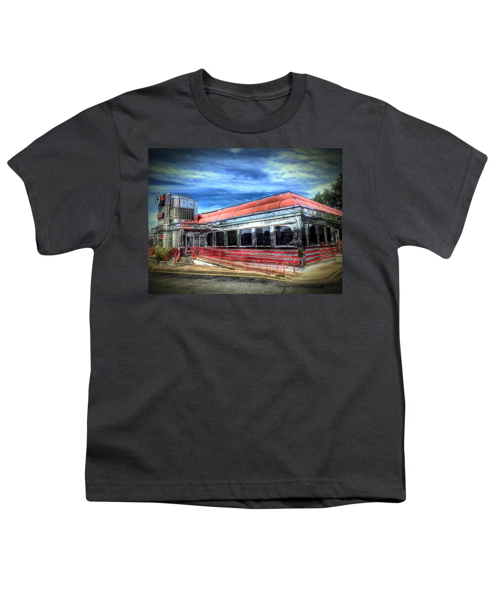Diner Youth T-Shirt featuring the photograph Double T Diner by Chris Montcalmo