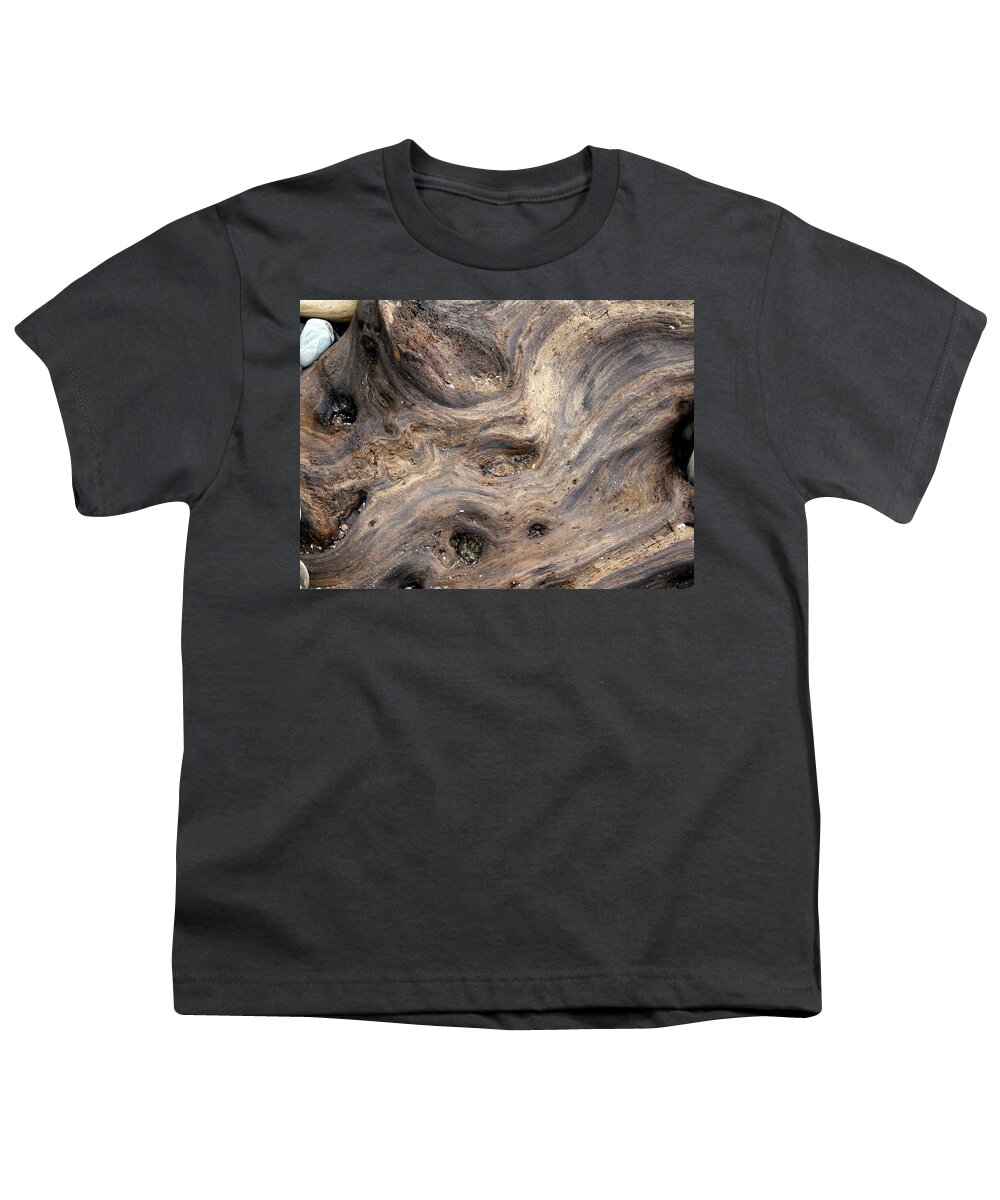 Horizontal Youth T-Shirt featuring the photograph Driftwood and Stone by Valerie Collins