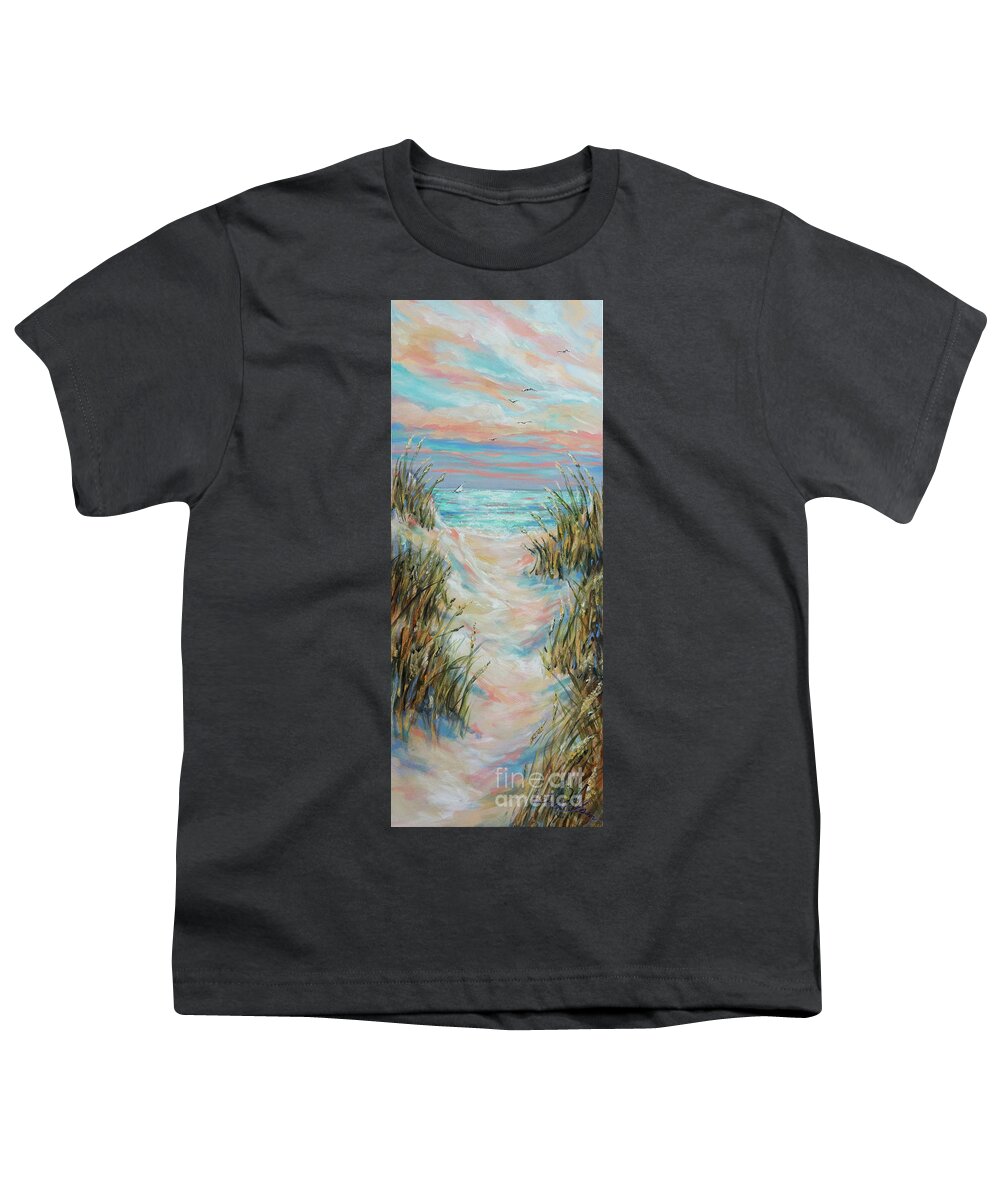 Beach Youth T-Shirt featuring the painting Dusk Pathway by Linda Olsen