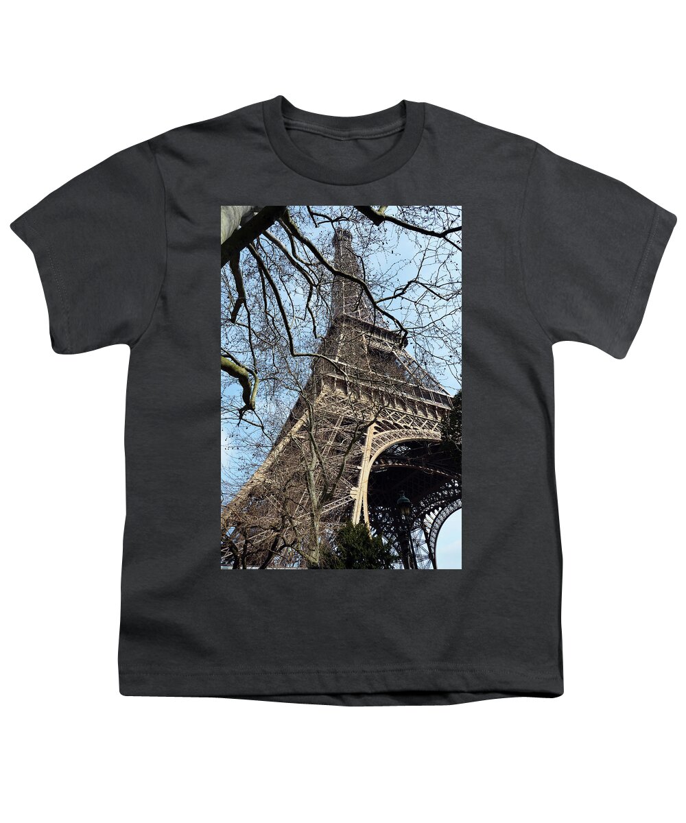 Eiffel Tower Youth T-Shirt featuring the photograph Eiffel Tower through a Myriad of Branches Paris France by Shawn O'Brien