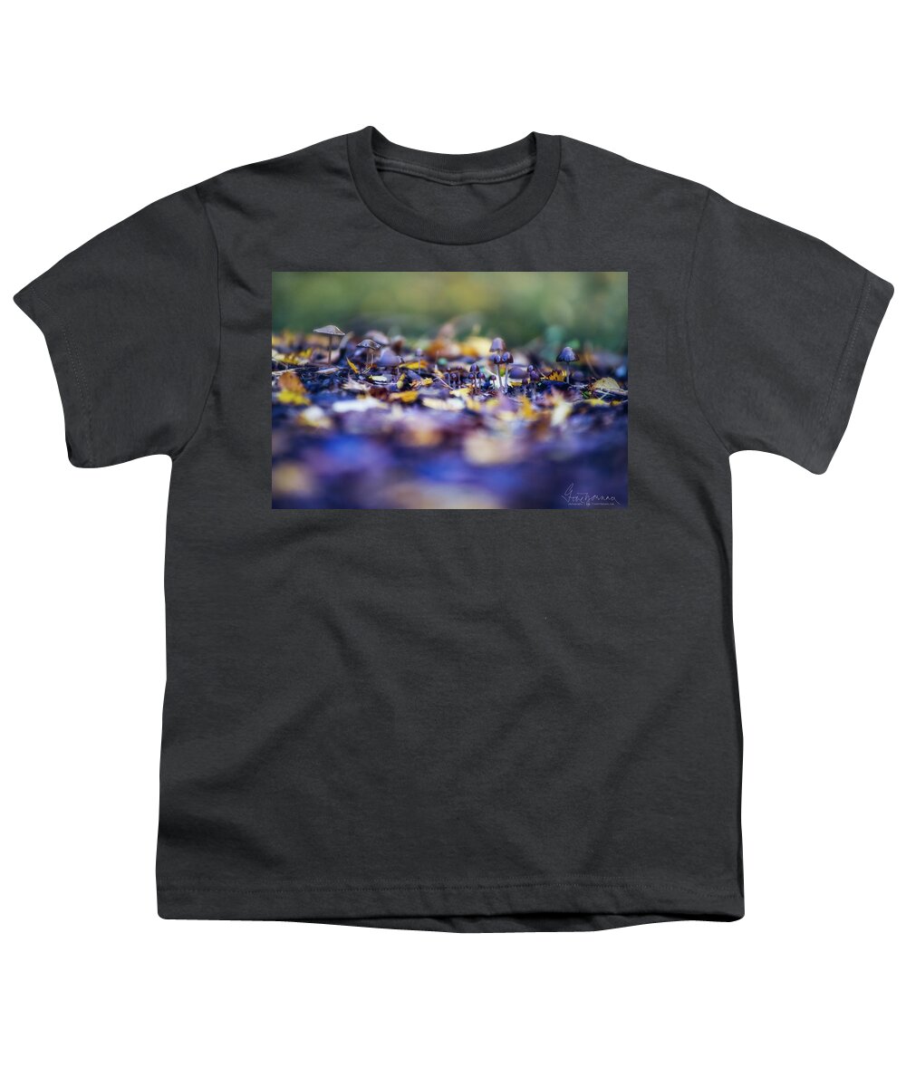 Mushroom Youth T-Shirt featuring the photograph Elfin World by Gene Garnace