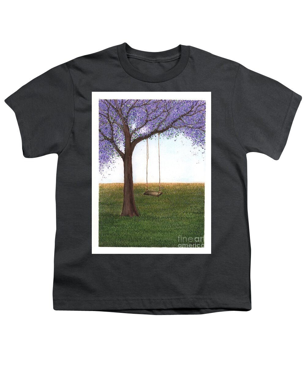 Jacaranda Youth T-Shirt featuring the painting End of Vacation by Hilda Wagner