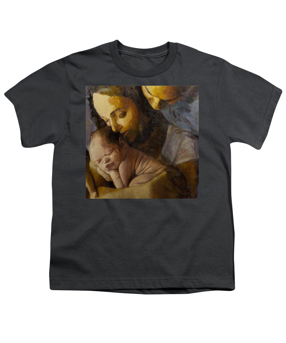Mother Youth T-Shirt featuring the painting Enveloped by Kenneth Young