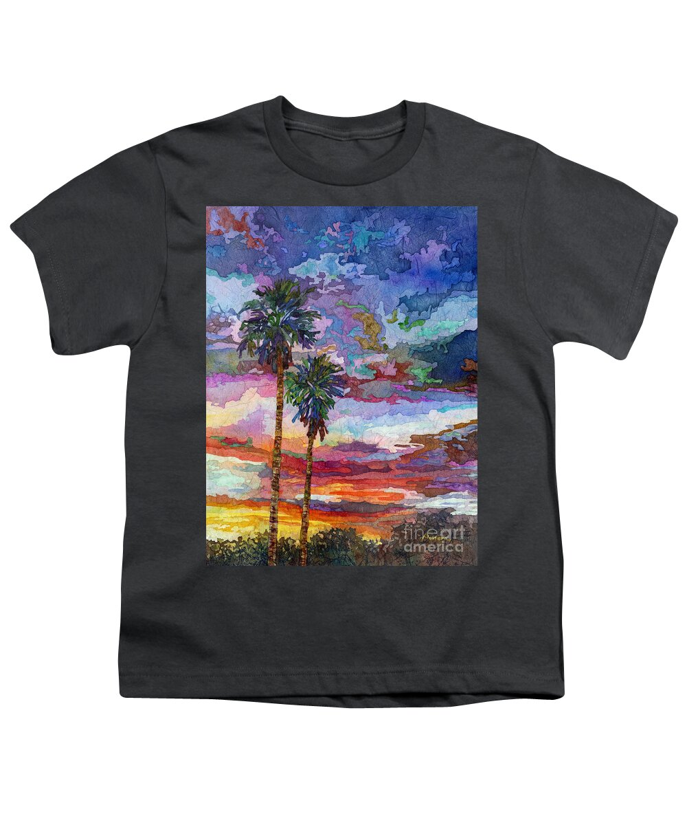 Sunset Youth T-Shirt featuring the painting Evening Glow by Hailey E Herrera