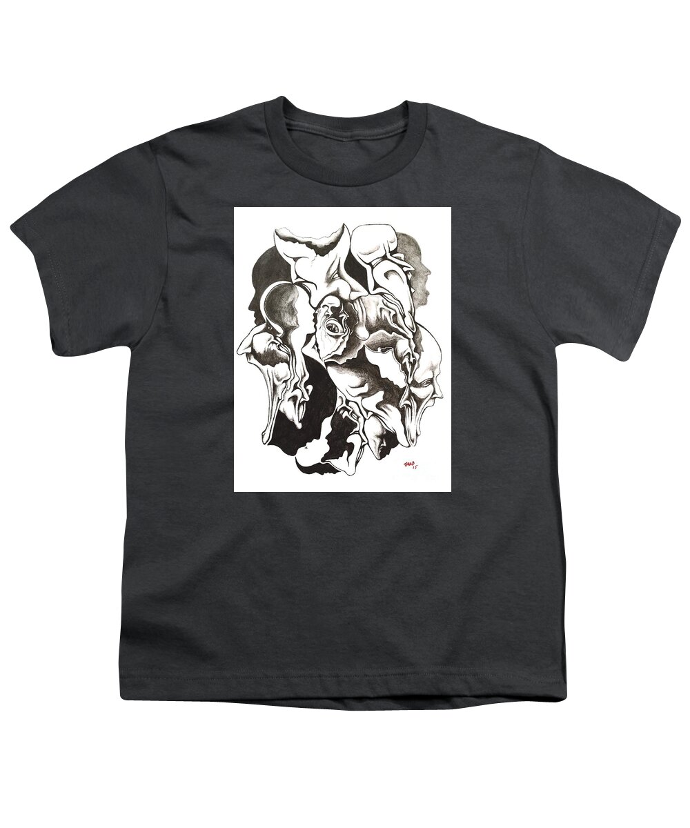 Michael Tmad Finney Youth T-Shirt featuring the drawing Evolution in Mind by Michael TMAD Finney