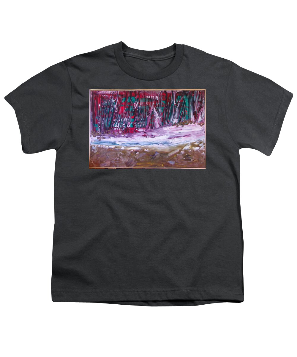 Landscape Youth T-Shirt featuring the painting Exotic Landscape by Sima Amid Wewetzer