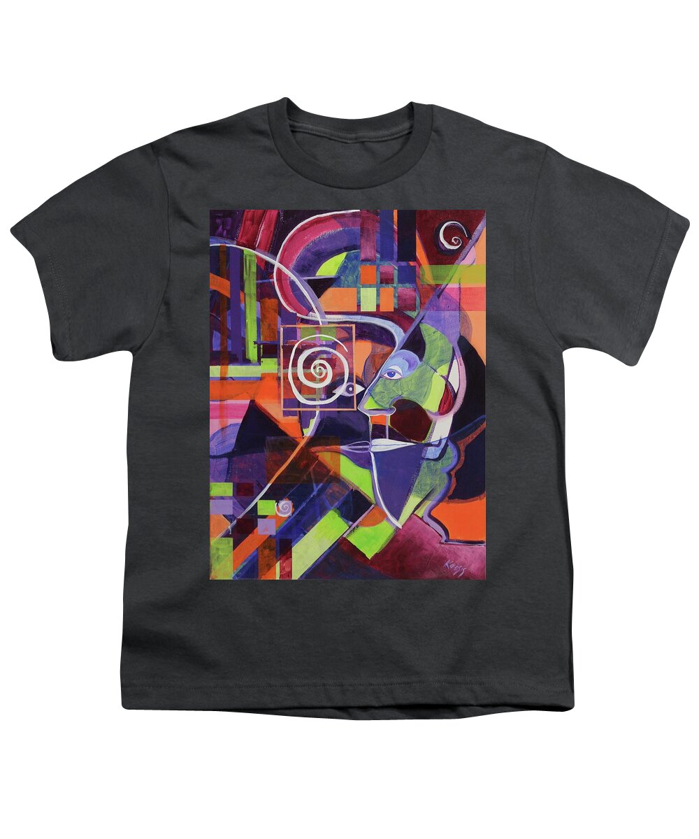 Face Youth T-Shirt featuring the painting Eye Has Not Seen and Ear Has Not Heard by Rollin Kocsis