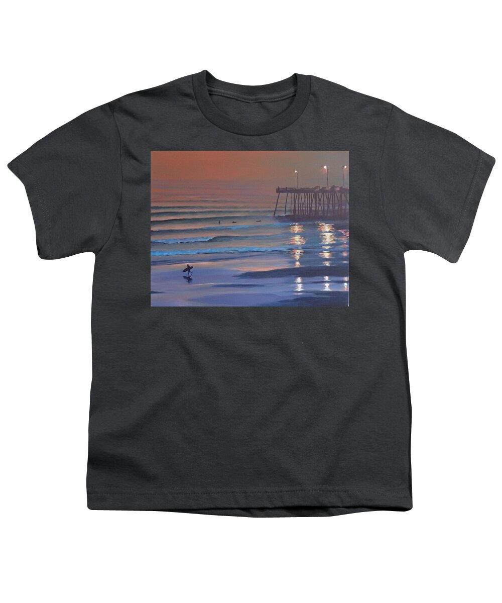 Beach Youth T-Shirt featuring the painting Fading Light by Philip Fleischer