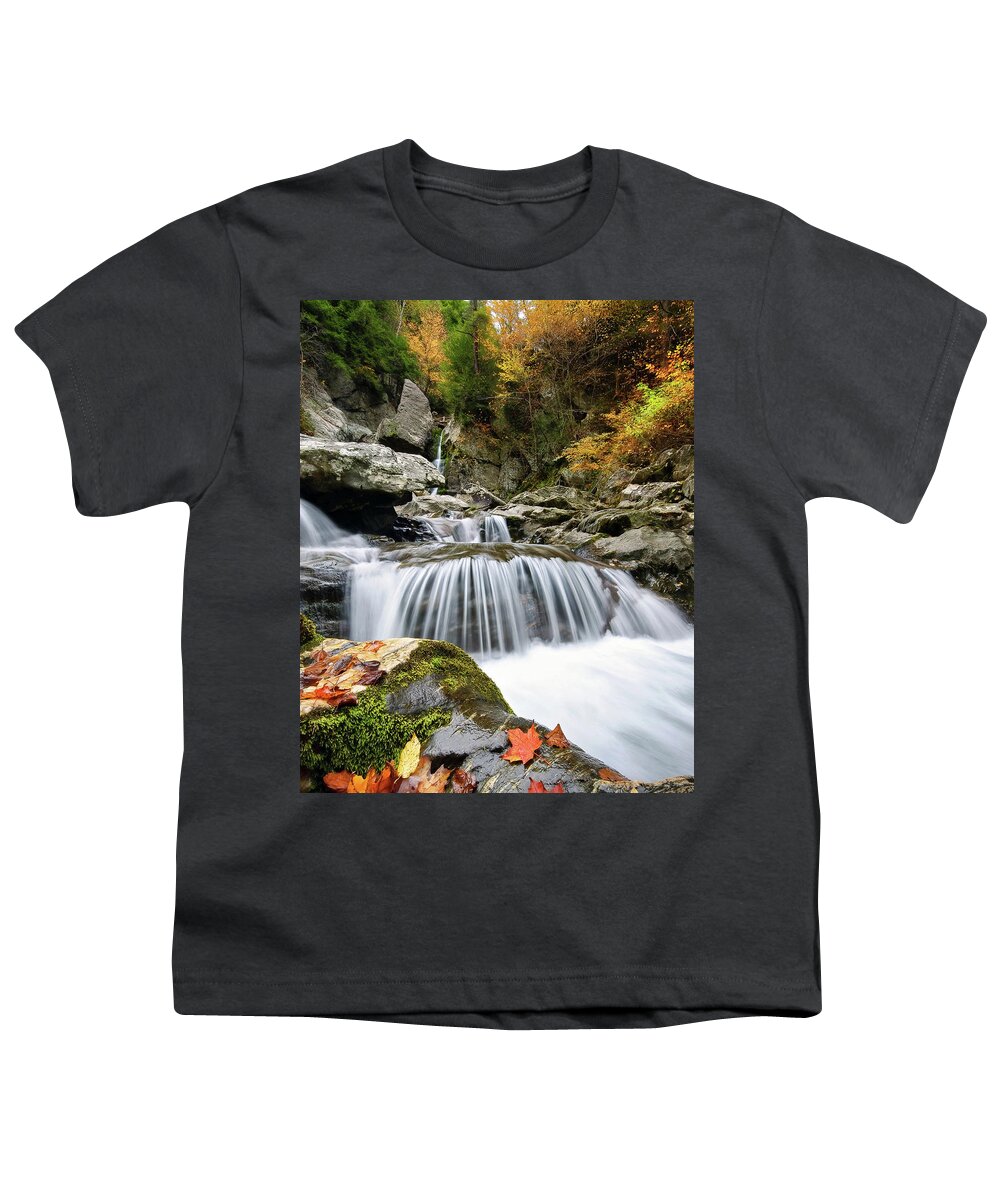 Bash Bish Falls Youth T-Shirt featuring the photograph Fall Color Bash by Neil Shapiro
