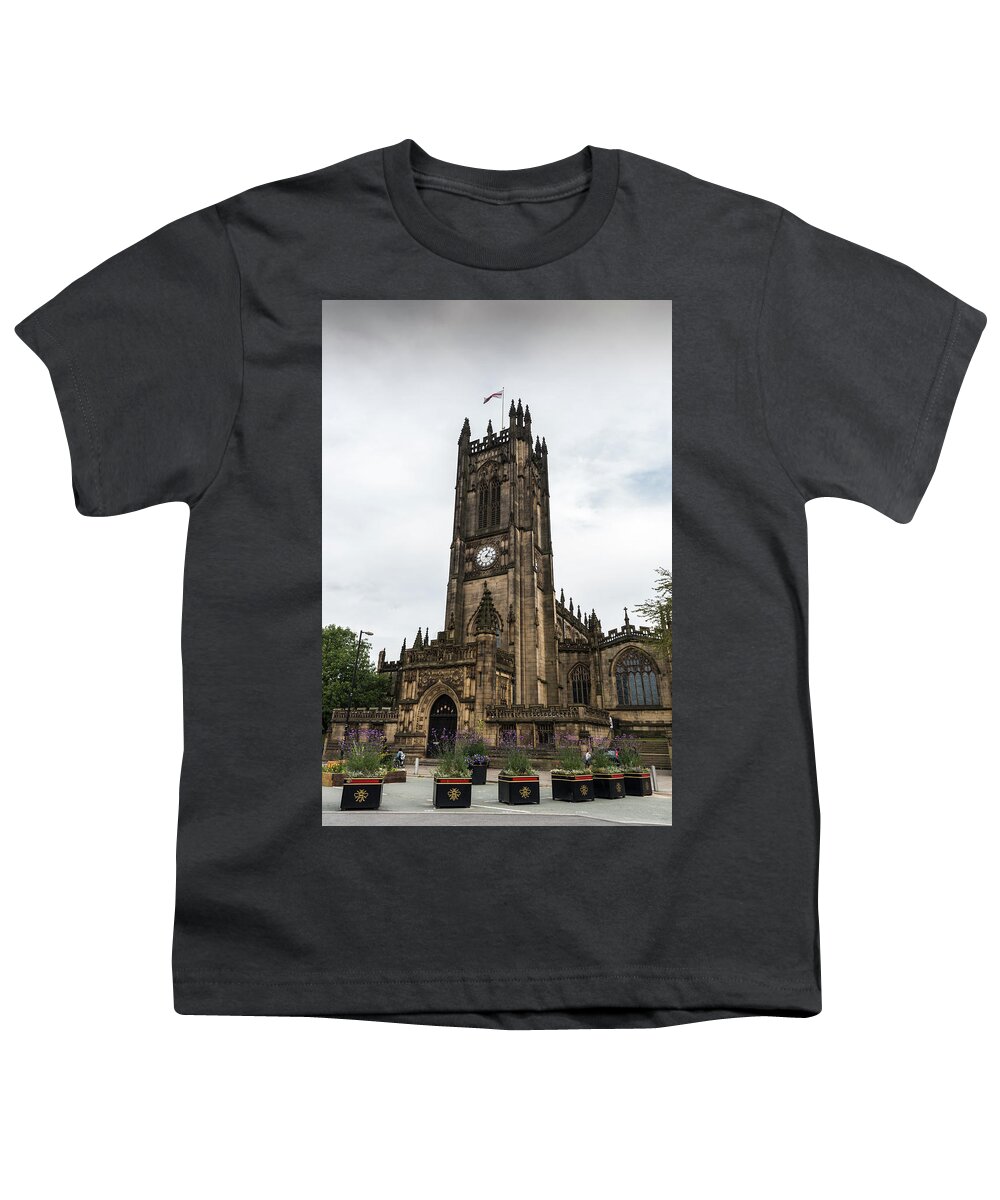 Cathedral Youth T-Shirt featuring the photograph Famous cathedral of Manchester, UK by Michalakis Ppalis