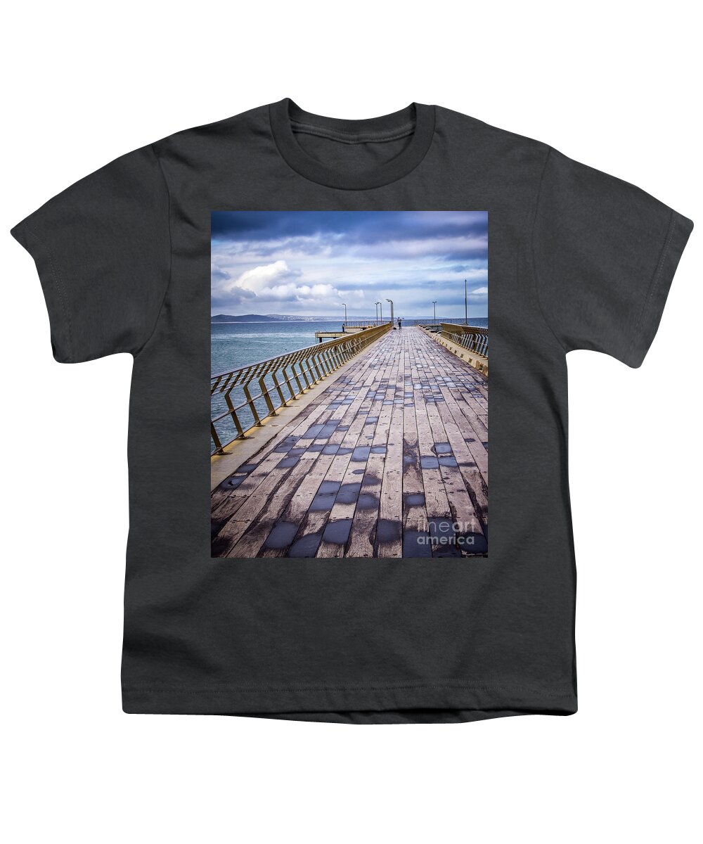 Pier Youth T-Shirt featuring the photograph Fishing Day by Perry Webster