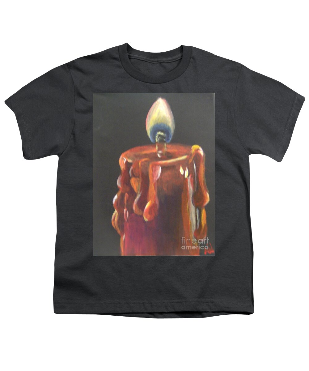 Fire Youth T-Shirt featuring the painting Flaming Hot by Saundra Johnson