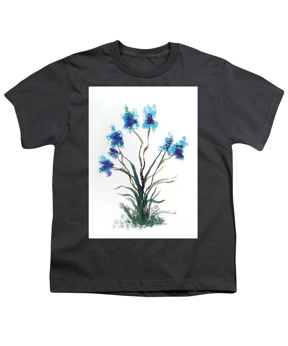 Flowers Youth T-Shirt featuring the mixed media Floral 3 by David Neace CPX